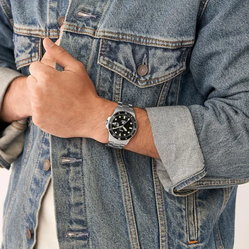 Vista 4 de Fossil Reloj casual de cuarzo azul para hombre inspirado en buceo