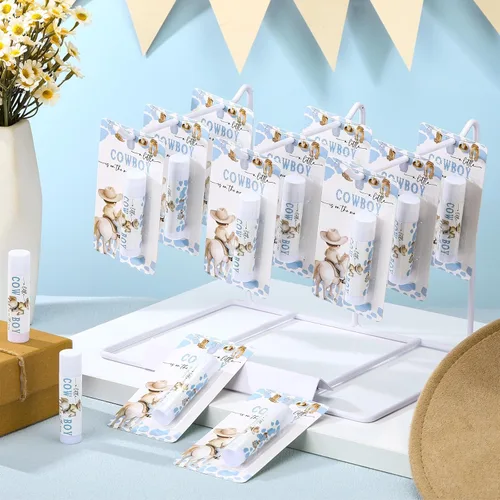 Vista 6 de Paquete de 30 Pequeño Vaquero Baby Shower Juegos Premios Regalos de Fiesta Bálsamos Labiales a Granel Obsequios para Ganadores Adultos Invitados