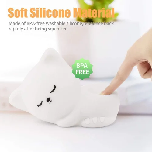 Vista 5 de Linda luz nocturna de gatito para niños, regalos de cumpleaños Kawaii para decoración de habitación, decoración de habitación para bebés