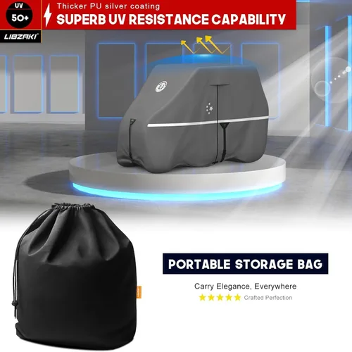 Vista 8 de Funda para carrito de golf para 2+2/4 pasajeros, se adapta a EZGO, Club Car, Yamaha, 420D, impermeable, resistente al viento, resistente al sol