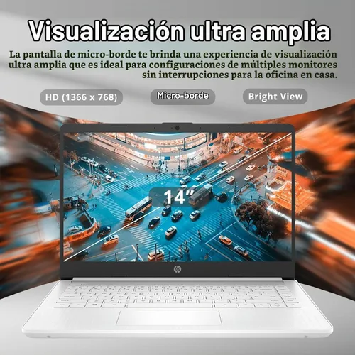 Vista 2 de HP Stream - Laptop HD de 14 pulgadas, procesador Intel Celeron N4120, gráficos Intel UHD 600, Microsoft Office 365, 4 GB de RAM, 128 GB