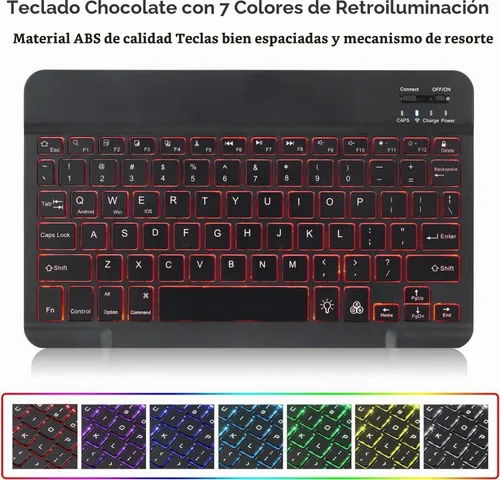 Vista 7 de Funda de teclado para Samsung Galaxy Tab S10 Lite/S10 FE/S9 FE de 10.9 pulgadas/Galaxy Tab S9 de 11 pulgadas 2023, mouse y teclado Bluetooth