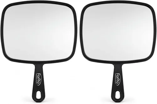 Vista 2 de ForPro Professional Collection Espejo de mano prémium con asa, 6.3 pulgadas de ancho x 9.6 pulgadas de largo, espejo de mano multiusos con reflejo
