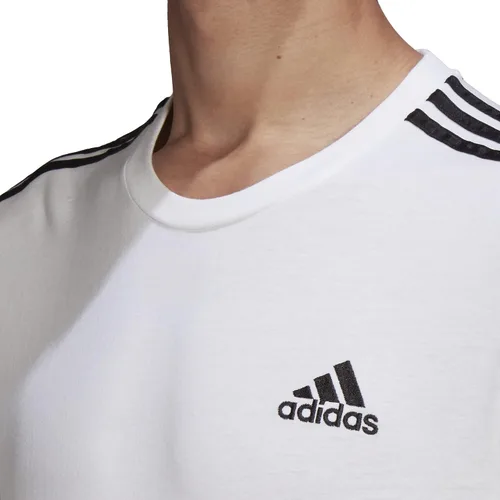 Vista 3 de adidas Camiseta Essentials de 3 rayas para hombre Negro Blanco