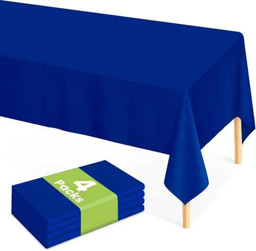 Vista 31 de Mulbozy Mantel de plástico negro desechable 4 unidades, 54 × 108 pulgadas