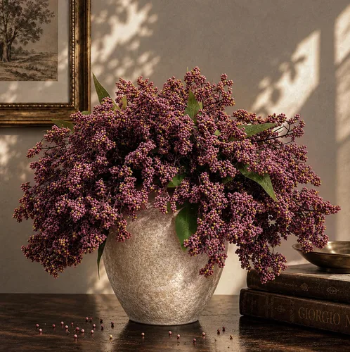 Vista 2 de 6 Pcs 17" Faux Dusty Plum Berry Stem For Vase Artificial Nandina Branches
