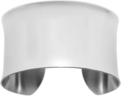 Vista 6 de Lavari Jewelers Brazalete de acero inoxidable de 15 pulgadas de ancho para mujer 675 pulgadas de largo con chapado iónico o acabado satinado Metal