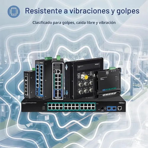 Vista 6 de TRENDnet Conmutador de carril DIN de Ethernet rápido industrial, TI-E50