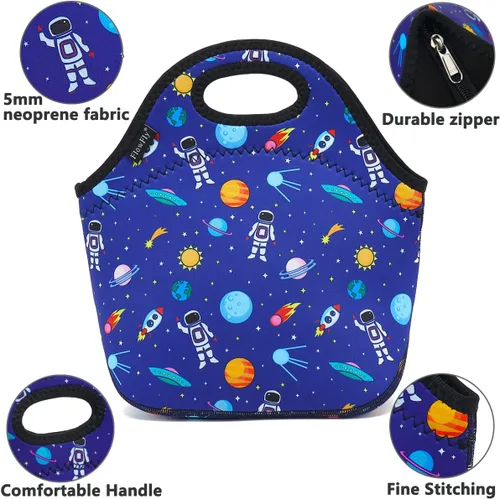 Vista 2 de FlowFly Lonchera de neopreno para niños, bolsa suave con aislamiento, mini hielera térmica para niños, niñas, hombres, mujeres, escuela, trabajo