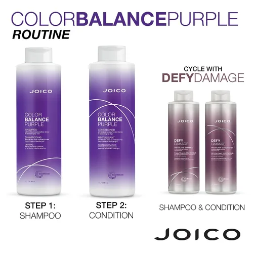 Vista 8 de Joico Color Balance - Juego de champú y acondicionador morado, elimina los tonos cobrizos y amarillos, para cabello rubio o gris frío