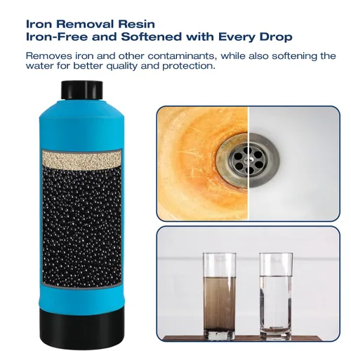Vista 4 de H&G Lifestyles Sistema de filtro de agua para toda la casa, filtro de agua de hierro y manganeso para agua de pozo y agua de la ciudad, reduce