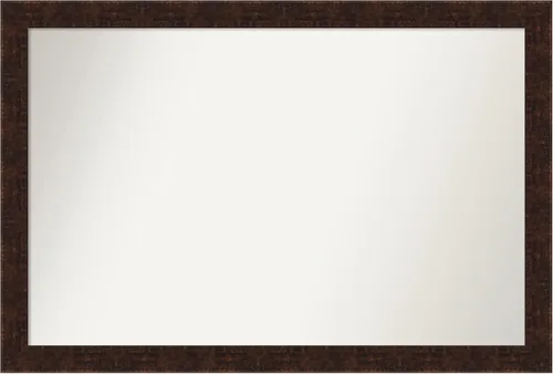 Vista 161 de Amanti Art Espejo de baño de bronce para sobre fregadero, 24 x 24 pulgadas, espejo de tocador cuadrado estrecho de bronce Manhattan, marco de madera