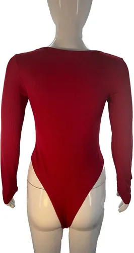 Vista 6 de Ludhou Body de manga larga abombada con cuello cuadrado para mujer sexy bodycon para ropa de mujer