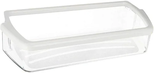 Vista 3 de Contenedor para puerta de refrigerador, transparente con banda/borde blanco, compatible con refrigeradores Whirlpool y KitchenAid, plástico