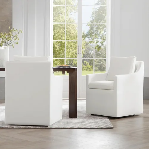 Vista 18 de KISLOT Upholstered Dining Chairs Set of 1 with Casters, Cream
