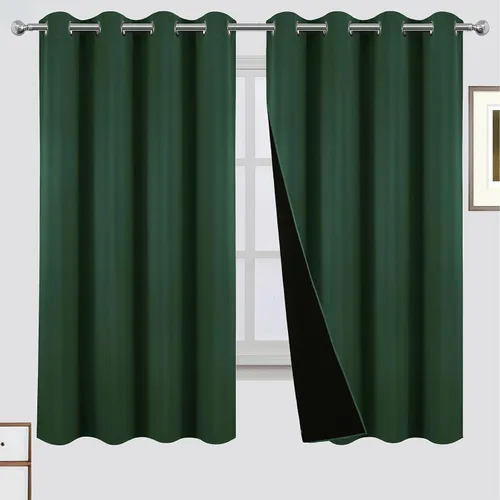 Vista 51 de LEMOMO Cortinas 100% opacas de 38 x 54 pulgadas, 2 paneles de oscurecimiento con aislamiento térmico para dormitorio