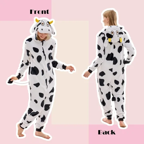 Vista 3 de NEWCOSPLAY Unisex Adult Onesie Pajamas Animal One Piece Costume Cosplay Sleepwear