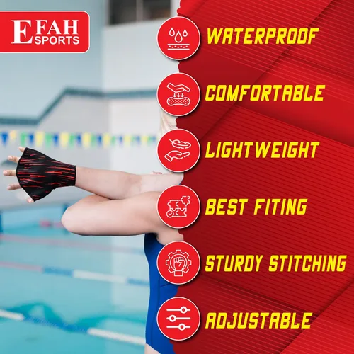 Vista 4 de Swimming Gloves Aquatic Swim Training Glove Neoprene Webbed Fitness and Water Aerobics Resistance Gloves for Men Women Children