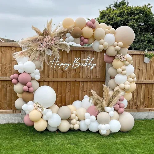 Vista 4 de Kit de arco de globo de fibra blanca redonda para boda, decoración de marco de fondo circular para fiestas de Halloween, Navidad, baby shower