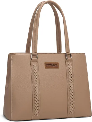 Vista 12 de Bolso de Mano de Doble Compartimento Wrangler para Mujer con Costura a Mano Negro