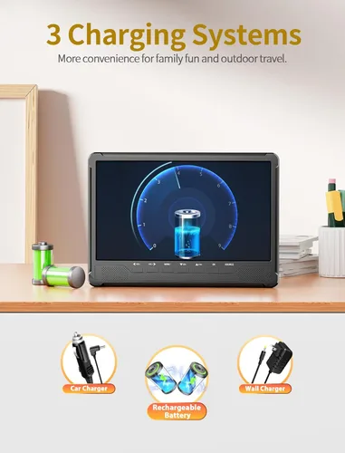 Vista 6 de NORTHING TV de pantalla plana IPS de 10.7 pulgadas, mini TV portátil con antena sintonizador ATSC, monitor LCD 1080P con HDMI, AV, entrada USB