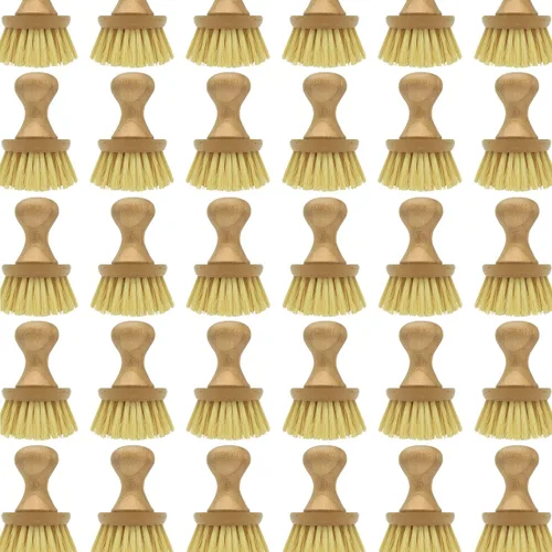 Vista 9 de LOLA Cepillo vegetal con perilla de bambú cómodo, cerdas de polietileno duraderas, bambú natural, fibras son botellas de soda/agua recicladas, 1
