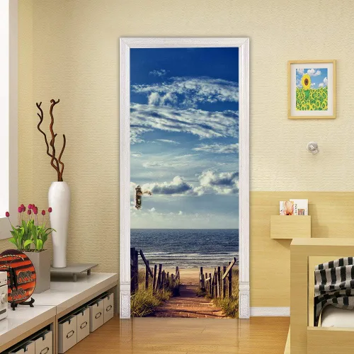 Vista 34 de Calcomanías 3D para puerta, murales para despegar y pegar, papel tapiz de caballo, calcomanías autoadhesivas extraíbles de PVC, impermeable, póster