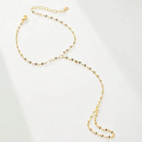 Vista 5 de Long tiantian Hand Chain Bracelet Gold Bracelets for Women Link Chain Bracelets Trendy Finger Ring Slave Bracelet Jewelry Gifts