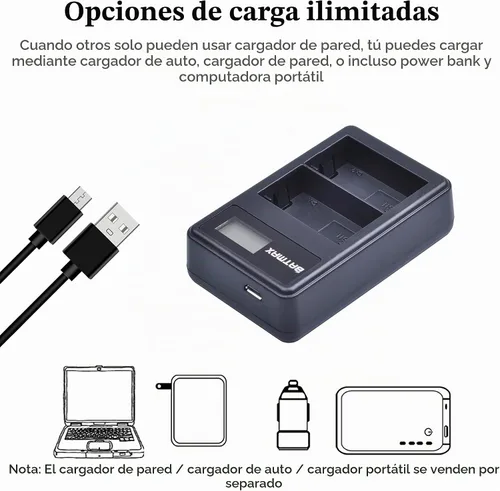 Vista 6 de Batmax Paquete de 2 baterías BP-511A BP-511 BP 511 511A + cargador USB dual LCD para cámaras Canon EOS 5D, 10D, 20D, 30D, 40D, 50D, Digital Rebel