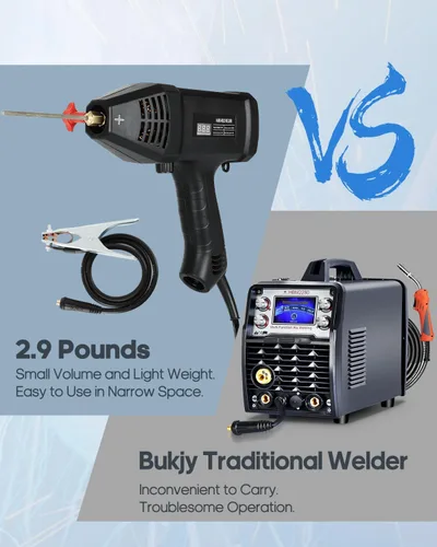 Vista 2 de Máquina de soldadura de mano, máquina de soldadura eléctrica portátil, soldadura de arco portátil de 110 V con inversor IGBT 6 ajuste de corriente