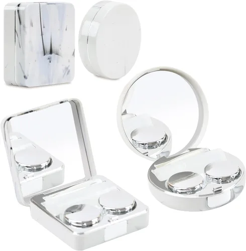 Vista 15 de Estuche 2 en 1 para Lentes de Contacto y Anteojos para Mujeres, Hombres y Niños, Estuche Duro Portátil de Doble Cara para Anteojos de Viaje