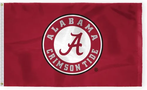 Vista 10 de Banderas con logotipo de la Universidad de Alabama Football Crimson Tide Circle A, de 12 x 18 pulgadas, nailon 200D impreso de doble capa con ojales