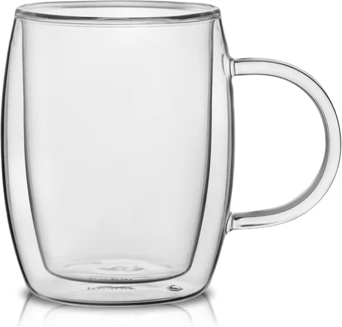 Vista 8 de JoyJolt juego de 2 vasos de doble pared, tazas con aislante para 13.5 onzas, para café o té