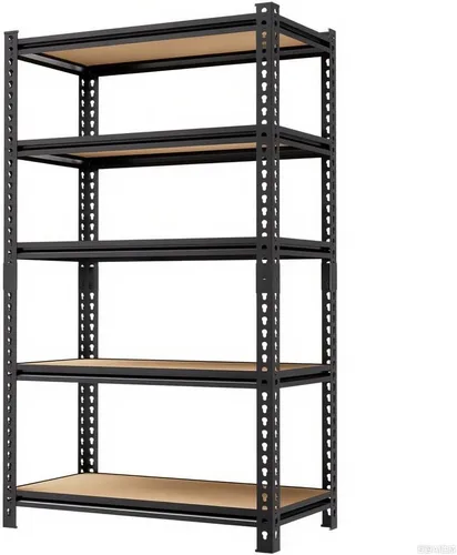 Vista 13 de Estantes de almacenamiento, estantes de garaje, estantes de metal resistentes de 5 niveles para almacenamiento, estante ajustable para cocina