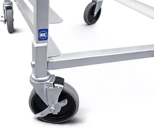 Vista 5 de New Star Foodservice 36510 Estante para Bandejas/Moldes para Bollos de Aluminio de Grado Comercial de 10 Niveles, 26" L x 20" A x 38" Al con Ruedas