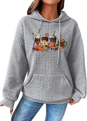 Vista 39 de SHAOBGE Sudaderas con capucha de gran tamaño para mujer, sudaderas con capucha para entrenamiento, suéteres casuales y cómodos trajes de moda