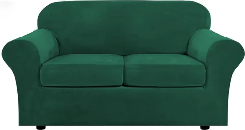 Vista 17 de H.VERSAILTEX - Funda elástica para sofá de 2 piezas, funda protectora de terciopelo, suave, con parte inferior elástica, con un ancho de hasta 49