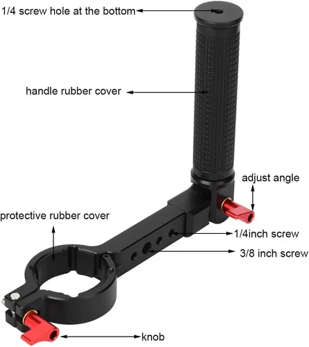 Vista 6 de Agarre de mano de cardán, soporte de extensión con cordón, soporte de extensión para monitor de montaje flash, extensor de mango compatible con DJI