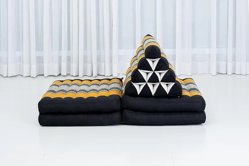 Vista 7 de Leewadee Cómodo colchón japonés de suelo, cama tailandesa con cojín triangular, colchón futón, tapete de masaje tailandés extra largo, 89 x 20