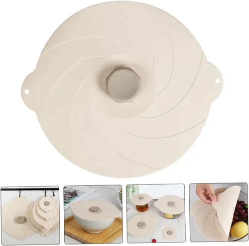 Vista 6 de Hemoton Tapa de tazón a prueba de fugas, cubierta de silicona reutilizable universal para almacenamiento de alimentos, fácil de limpiar