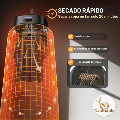 Vista 2 de MOJOCO Secadora de ropa portátil – Mini-secadora compacta para apartamentos, casas rodantes, viajes, pequeña máquina silenciosa de secado rápido