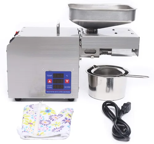 Vista 6 de Máquina de prensa de aceite de 110 V, máquina de aceite comercial resistente, extractor automático de aceite extractor de aceite frío y caliente
