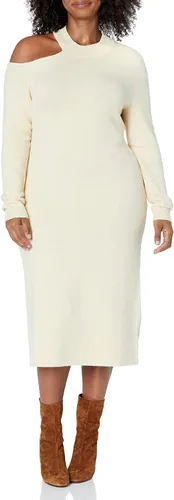 Vista 3 de The Drop Aaron - Vestido de suéter midi con cuello alto falso para mujer