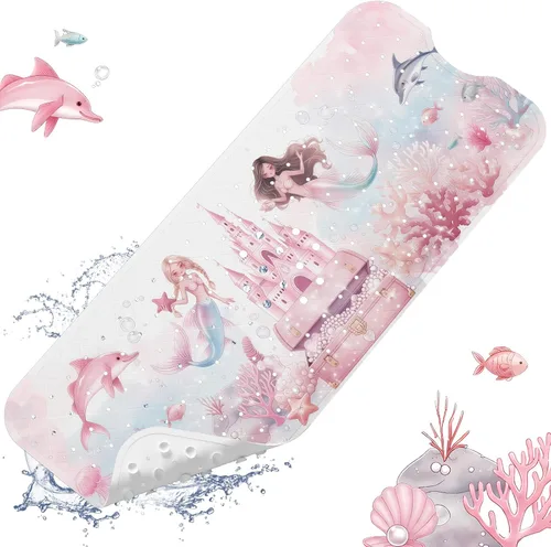 Vista 16 de XIYUNTE Alfombra de Baño para Bebé para Bañera Antideslizante Alfombra de Baño para Niños - 40''x16'' Extra Larga Alfombra de Bañera para Bebé
