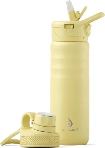 Vista 17 de IDEUS Botella de agua aislada de 12 onzas, botella de agua aislada de acero inoxidable para la escuela, botellas aisladas con pajitas a prueba