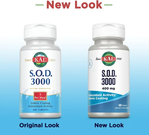 Vista 3 de KAL S.O.D. 3000 Suplemento antioxidante de 400 mg, superóxido dismutasa (SOD), fuente de hígado de res, soporte súper antioxidante, revestimiento