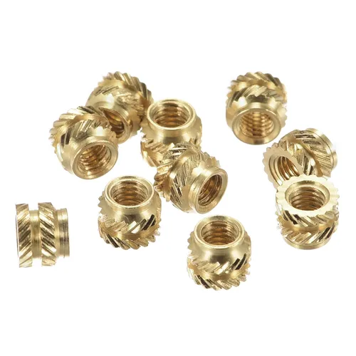 Vista 23 de uxcell Tuercas de inserción moleteadas, 80 piezas M2 x 3 mm L x 3.5 mm DI 3D Impresión de tuercas de latón Tuercas de rosca hembra Insertos de latón
