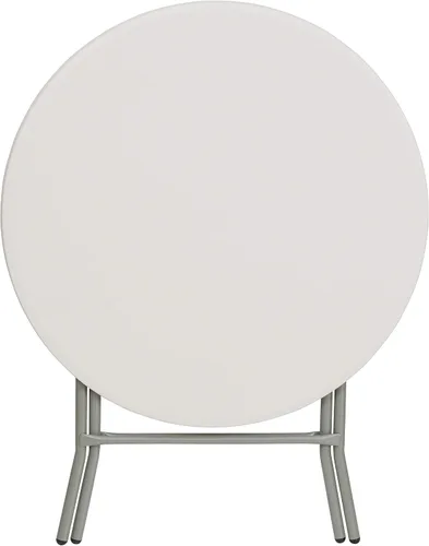 Vista 6 de Flash Furniture Kathryn - Mesa plegable redonda de plástico blanco granito de 2.63 pies