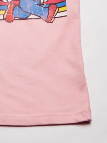 Vista 4 de Nintendo Camiseta Super Clásica Vintage Throwback Mario Graphic para niñas