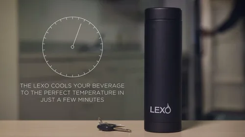 Vista 3 de LEXO Taza de viaje inteligente con regulación de temperatura - Tapa superior abatible (negro, 16 oz.)